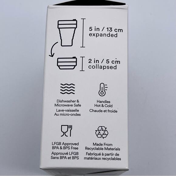 Stojo Collapsible Cup w/ 4 Reusable Silicone Straws - New in Box - Picture 7 of 10